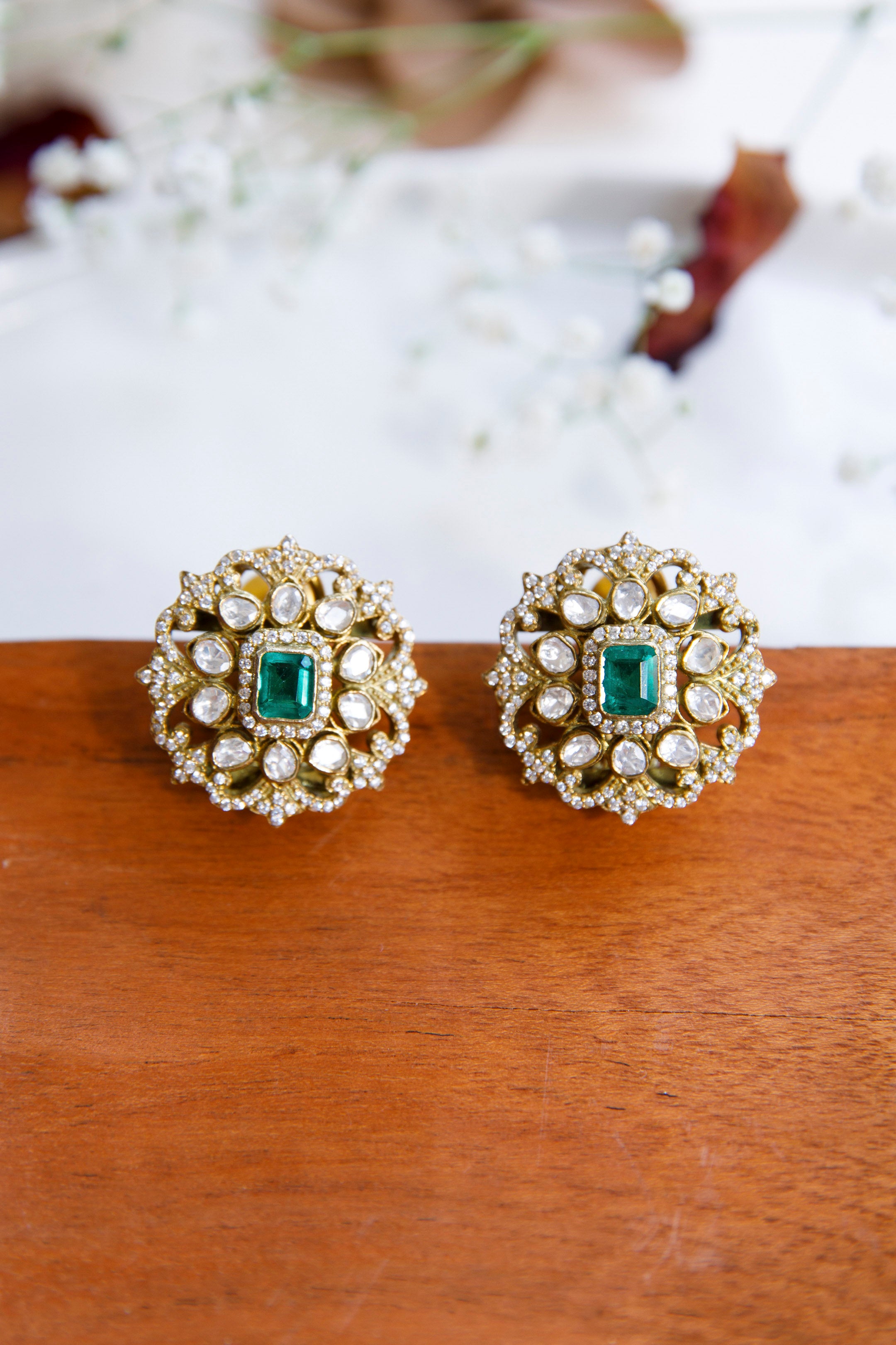inarah-victorian-moissanite-polki-earringsInarah Victorian Moissanite Polki EarringsTapri IndiaMOISSANITE POLKI, EARRINGS, EARRINGS MOISSANITE POLKI