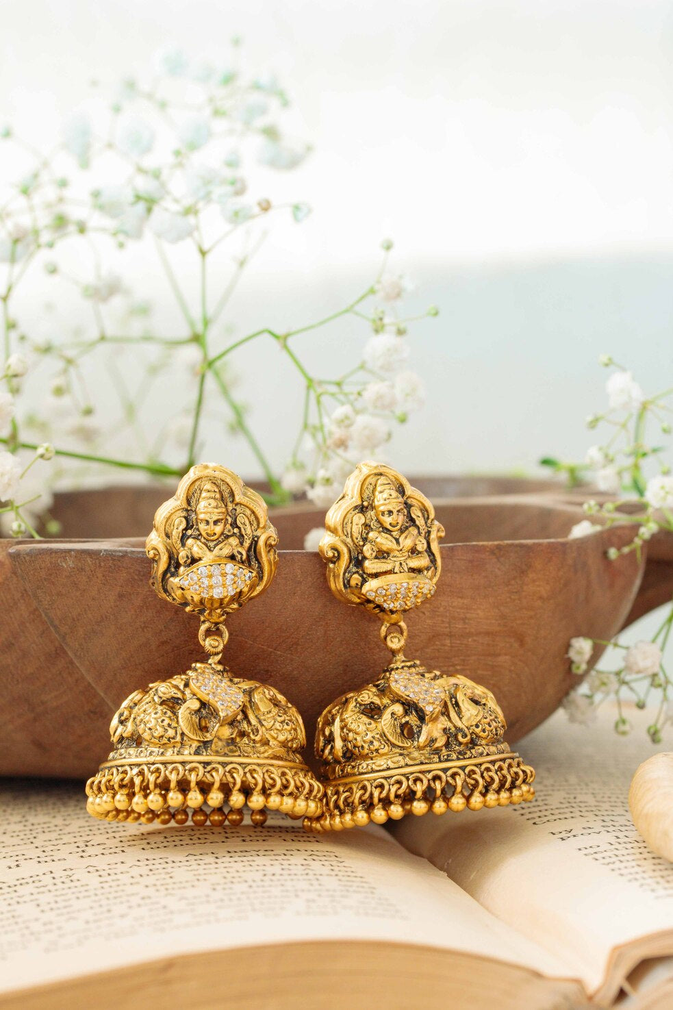 Antique Gold Tanishq Jhumka Collection With Price Gold Jhumka