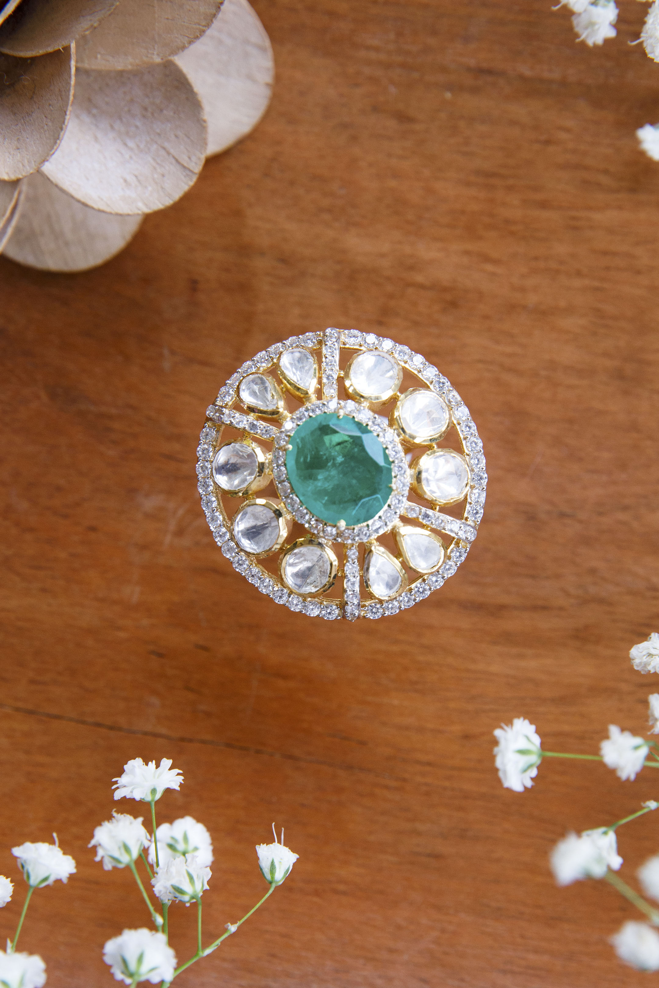 zenia-moissanite-polki-ringZenia Moissanite Polki RingTapri IndiaMOISSANITE POLKI, RINGS, RINGS MOISSANITE POLKI