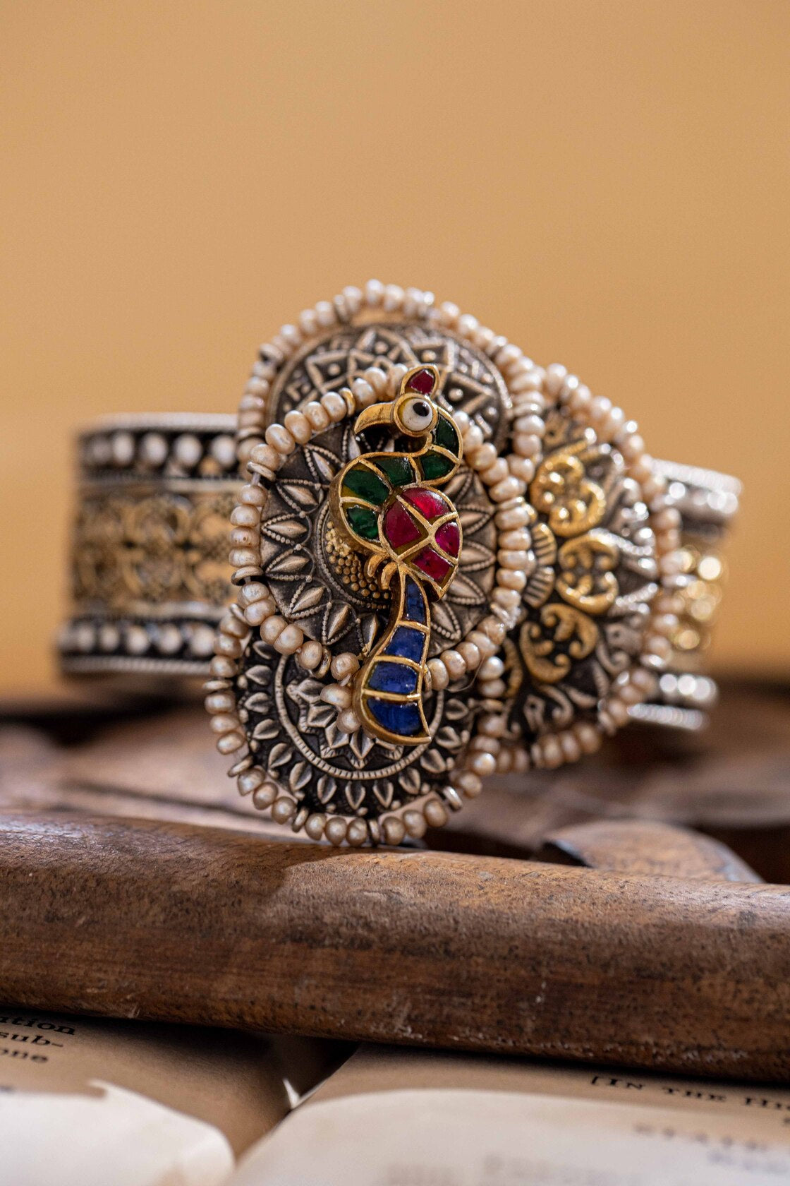 rasa-two-tone-silver-hand-cuff-kadaRasa Two Tone Silver Hand Cuff (Kada)Tapri IndiaDUAL TONE, BANGLES/BRACELETS, BANGLES/BRACELETS DUAL TONE