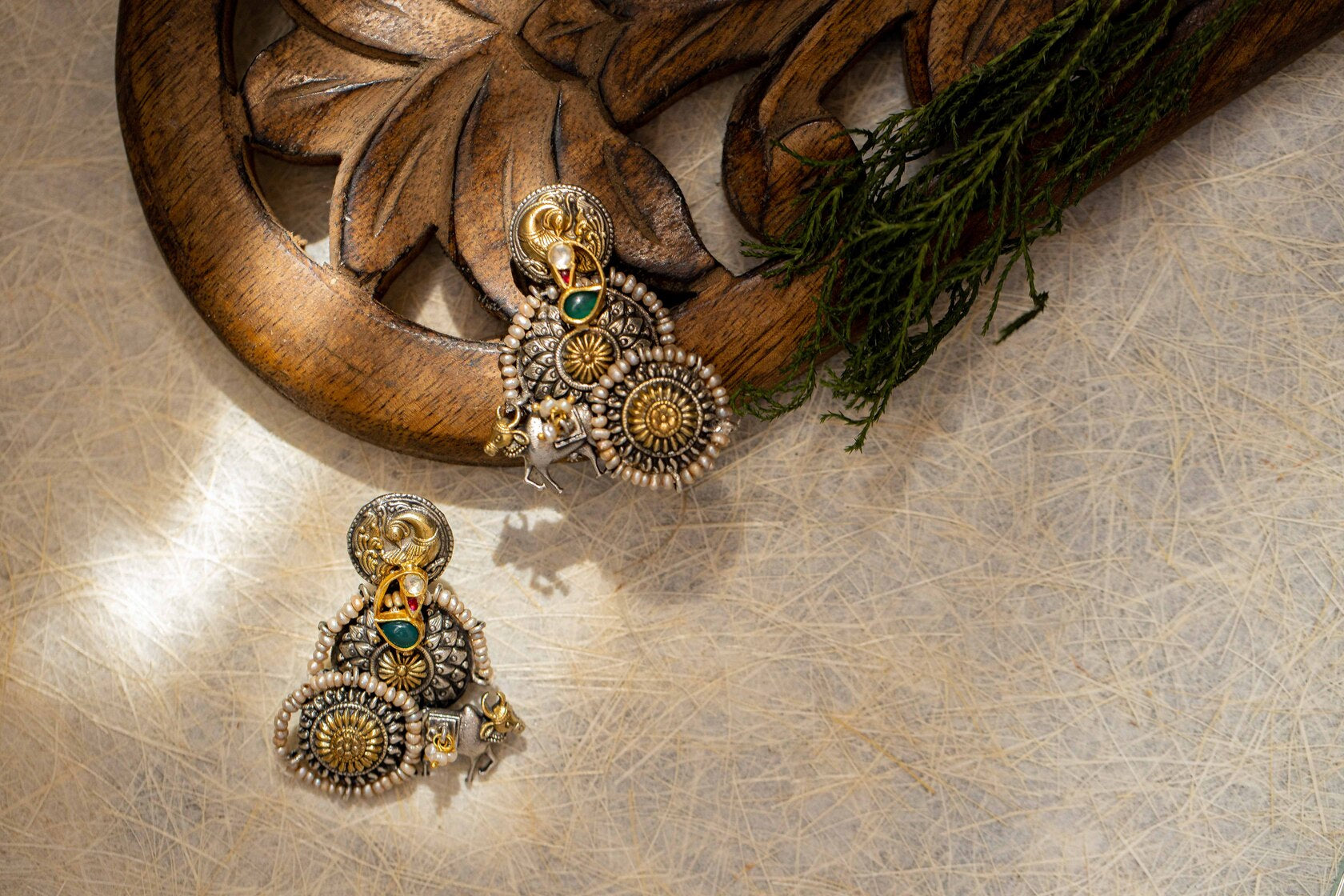 ritzy-dual-tone-silver-earrings